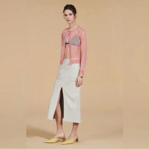 Zara sheep leather limited edition midi skirt new with tag